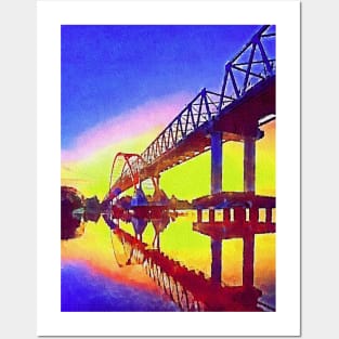 The bridge to sunset illustration Posters and Art